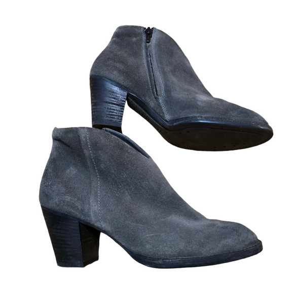 Paul Green Delgado distressed suede ankle booties PG 5.5 US 8 Gray - Picture 3 of 8